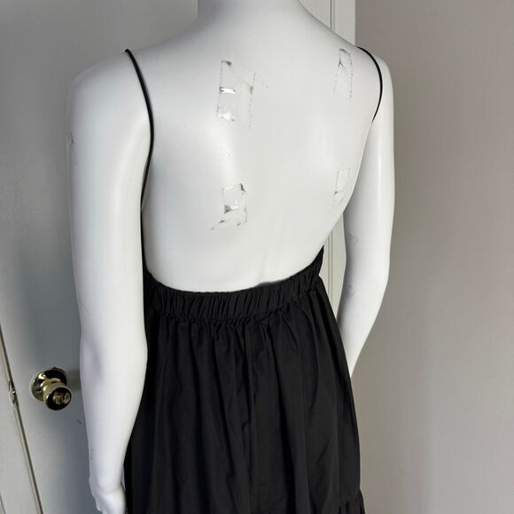 Commense‎ Boho Pleated Solid Black Backless Tiered Evening Cocktail Maxi Dress S - Picture 17 of 17